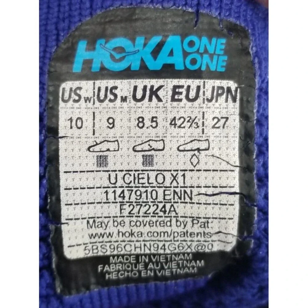 Hoka One One Cielo X1 1147910 ENN Road Racing Shoe Evening Sky/Lettuce Men's 10